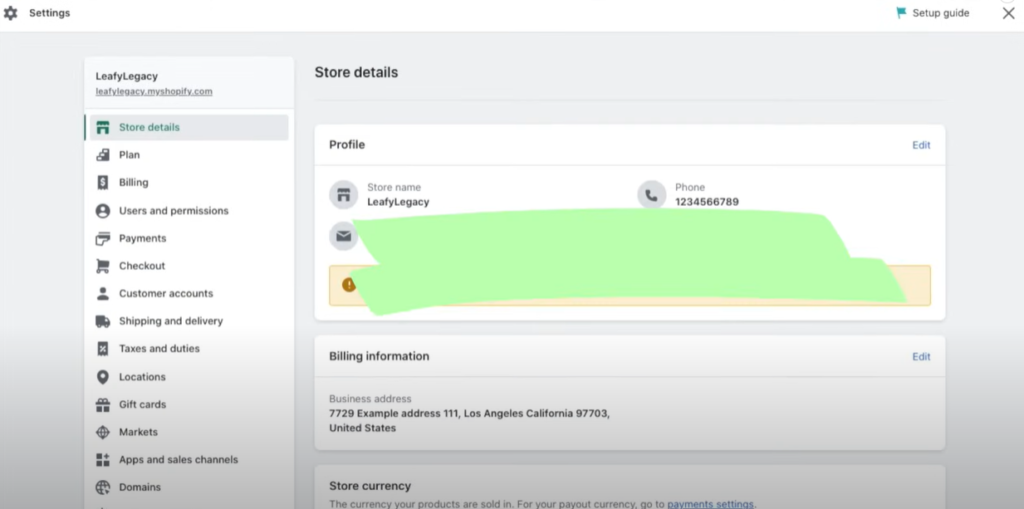 Manage Shopify Store Settings