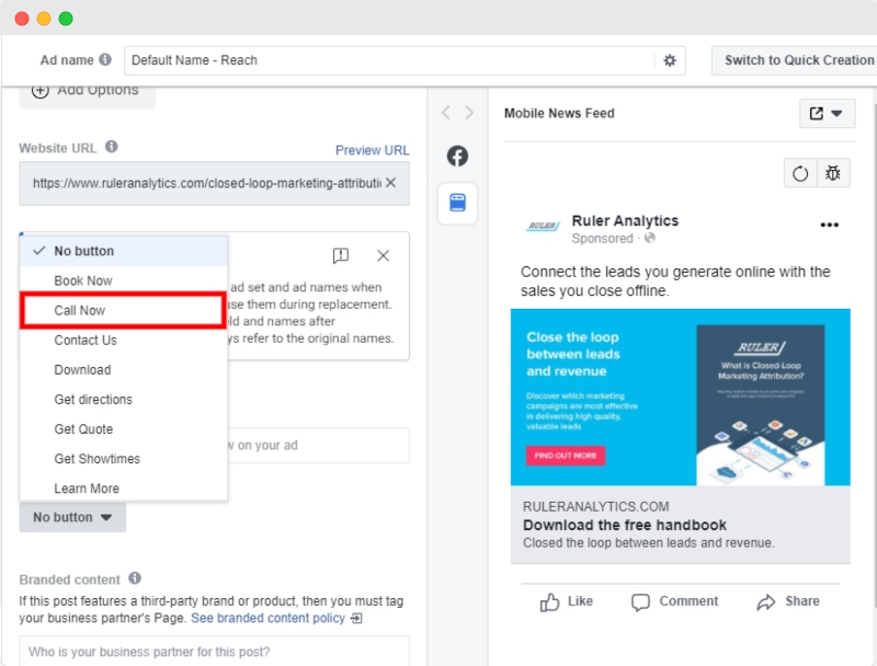 set up a click-to-call ad on Facebook Guide