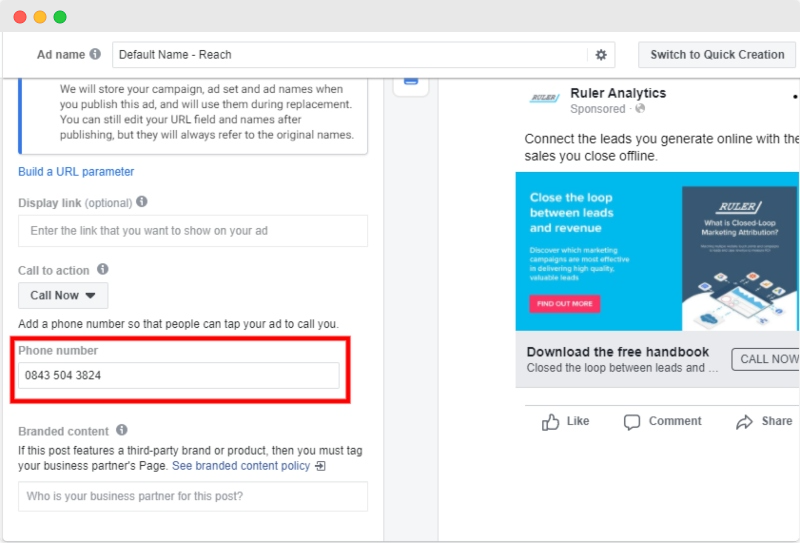 set up a click-to-call ad on Facebook Guide
