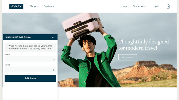 banner image of away website-chatbot- The importance of conversational marketing